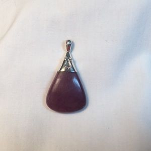 LARGE RARE AFRICAN SUGILITE AND SILVER PENDANT